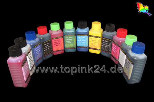 Nachfüllset / Tinte Pigment UV für HP Designjet Z3100 HP70 HP-70 12 Color